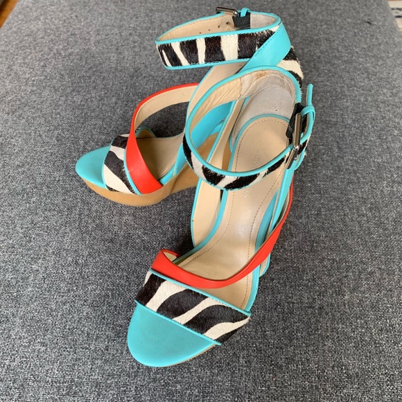 Super unique Calvin Klein zebra color block wedges - Picture 4 of 5